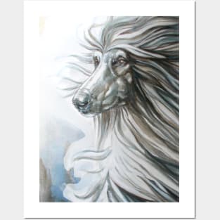 Black Afghan Hound Painting. Posters and Art